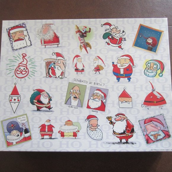 Springbok Shoebox Vintage 500 piece Puzzle Whimsical Santa Clauses 18x23-1/2" - Picture 1 of 7